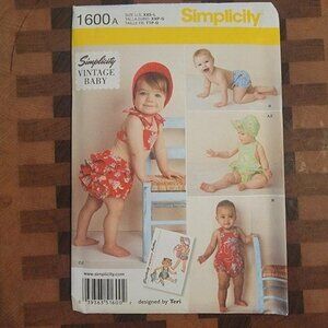 Simplicity 1600 - Uncut - Vintage Baby - Sizes XXS-L